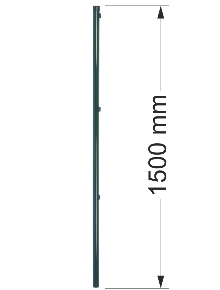Rundrohrpfosten grün, Höhe: 1500mm, Durchm.: 34mm