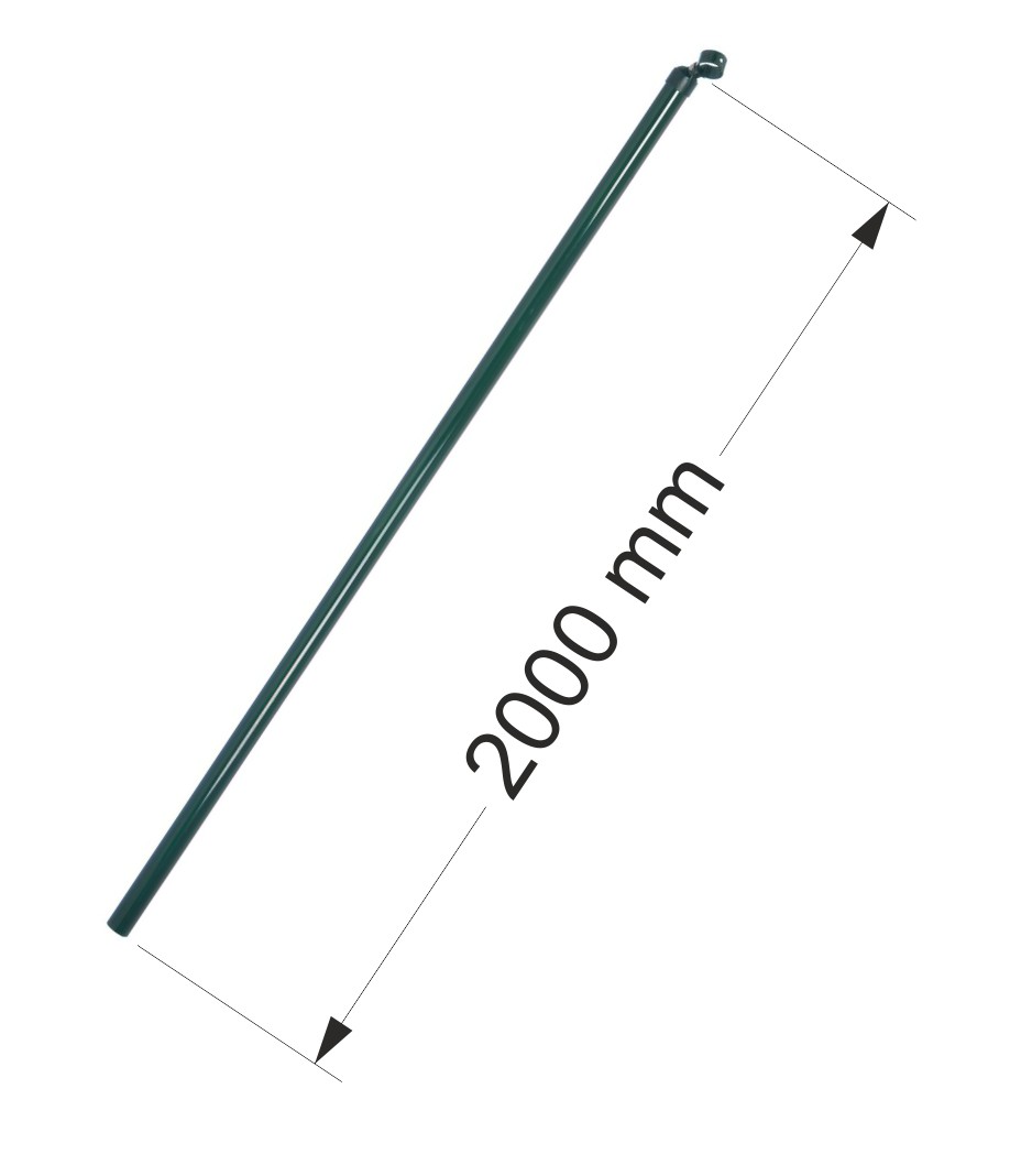 Rundrohrstrebe grün, Länge: 2000mm, Durchm.: 34mm